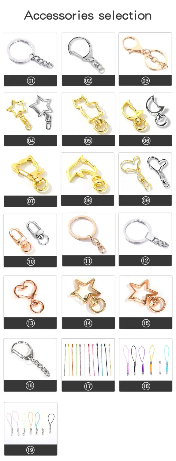 Gold star-shaped keychain made of acrylic with a small ring and chain attachment for custom anime photo personalization as a cartoon charm.