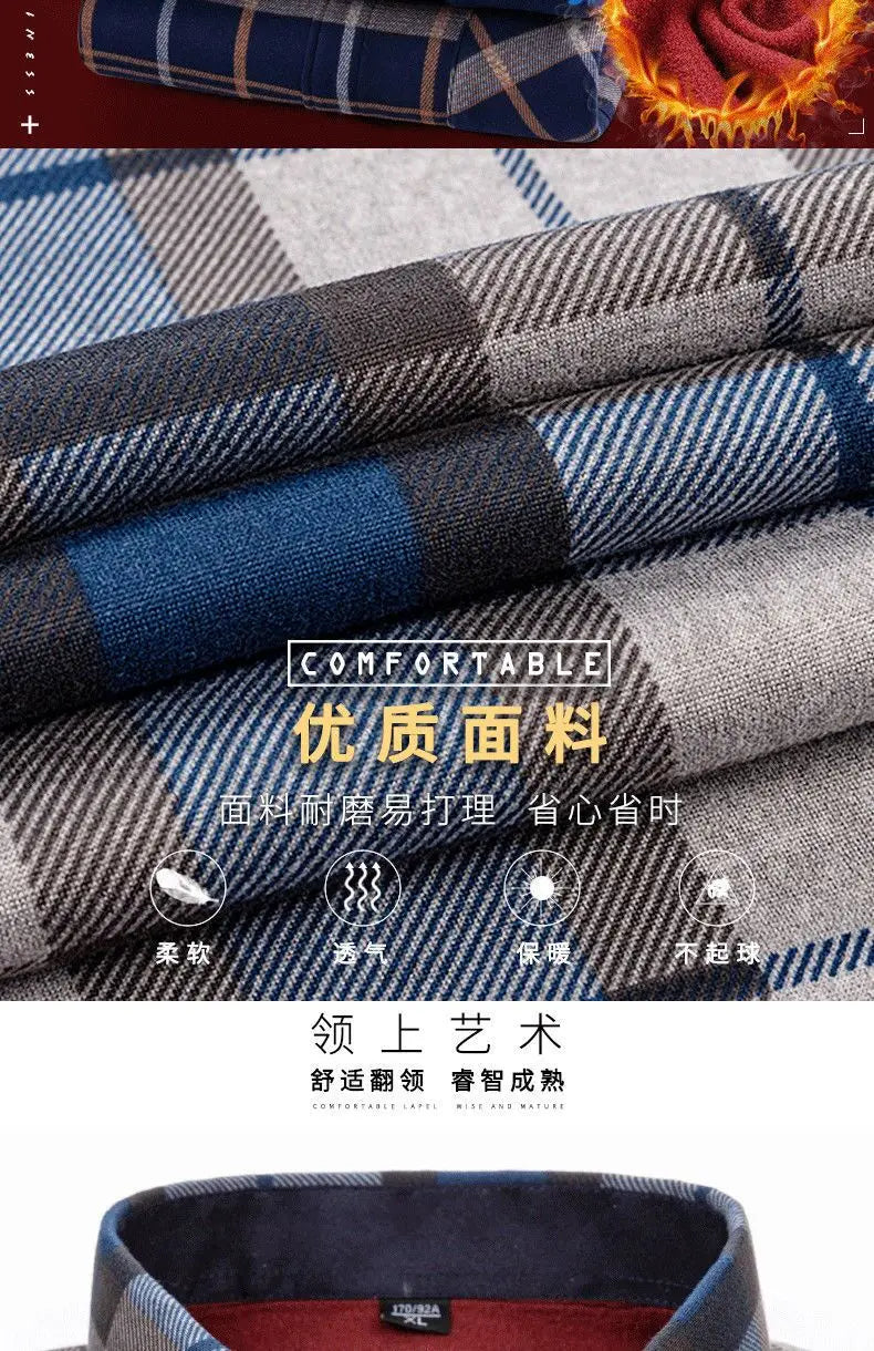 Chemise décontractée pour homme à coupe ajustée, manches longues, en flanelle à carreaux bleu et gris, avec un tissu doux et respirant.