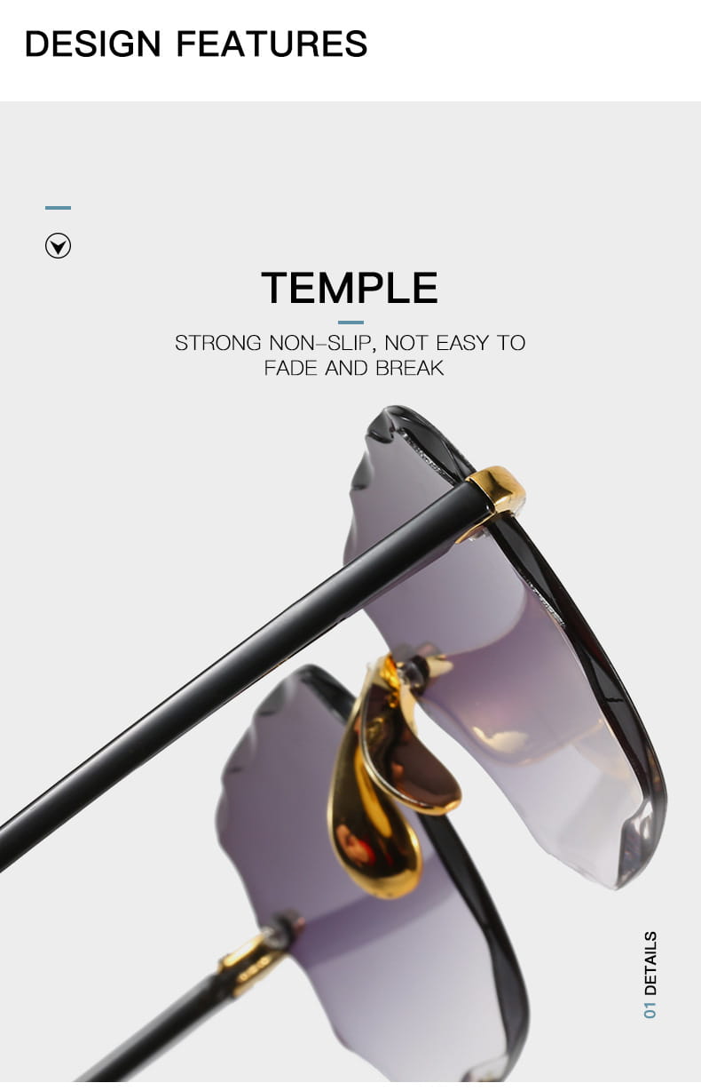 Square gradient sunglasses for women featuring black frames with gold-tone temple tips and gradient gray lenses.