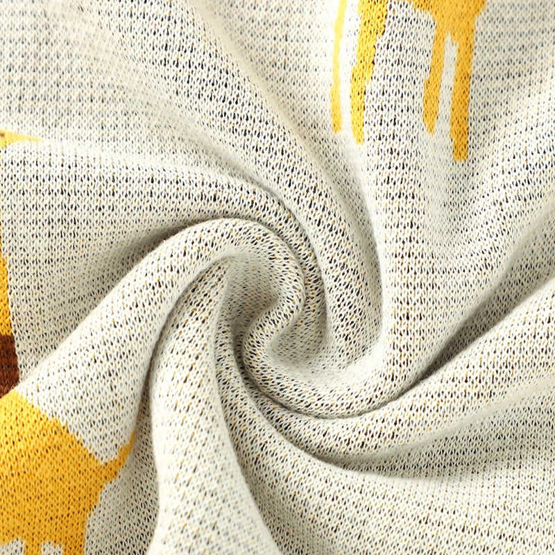 Baby Blanket 100%Cotton Knitted Newborn Girl Boy Bedding Crib Quilts Plaid Cute Giraffe Toddler Stroller Wrap Swaddle Super Soft
