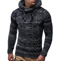 Men's Fashion Solid Color Knit Hooded Sweaters 2026 New O-Neck Long Sleeve Slim Fit Pullover Tops Autumn Winter