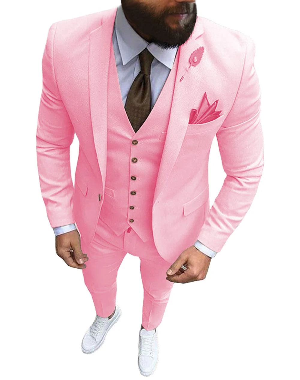 Men's Suits Prom Tuxedo Slim Fit 3 Piece Groom Wedding Suit For Men Custom Blazer Terno Masuclino 3 Pieces (jacket+vest+pant)