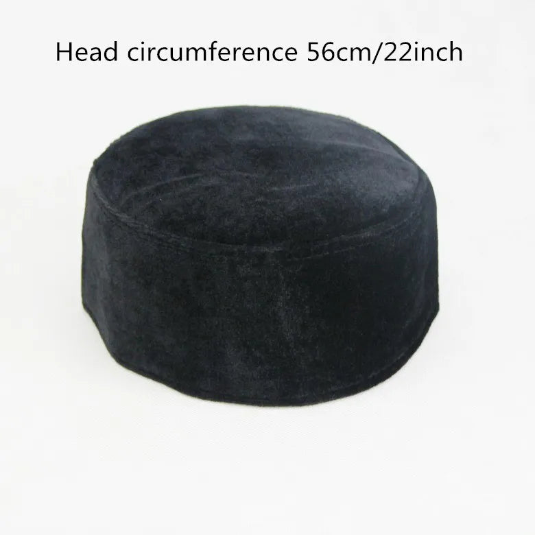 Muslim Men Hat Winter Warm Velvet Prayer Hats Islam Men's Headscarf Bonnet Islamic Hijab Caps Arabic Musulman Headwraps Cap