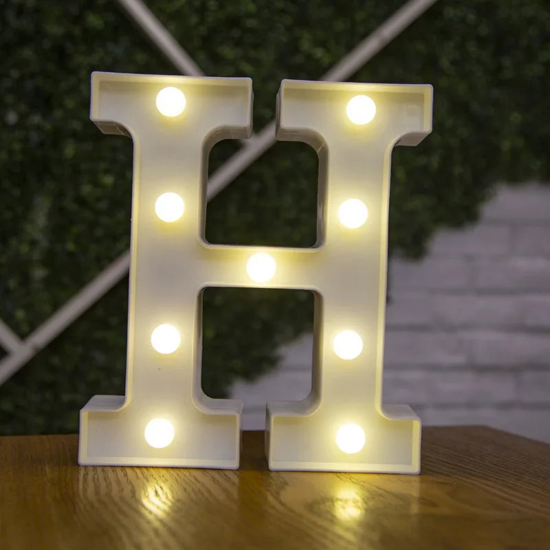 Luxury Alphabet Letter LED Lights Luminous Number Lamp  Battery Night Light for Home Wedding Birthday Christmas Party Decoration