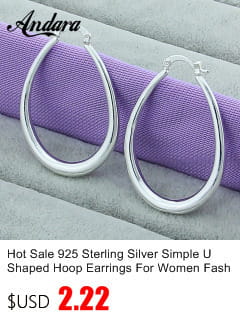 Sterling silver zircon flower hoop earrings featuring simple silver 925 sterling silver u-shaped design for women.