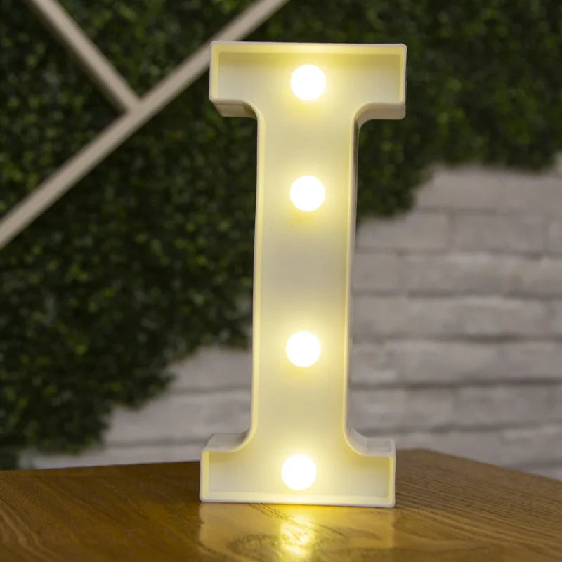 Luxury Alphabet Letter LED Lights Luminous Number Lamp  Battery Night Light for Home Wedding Birthday Christmas Party Decoration