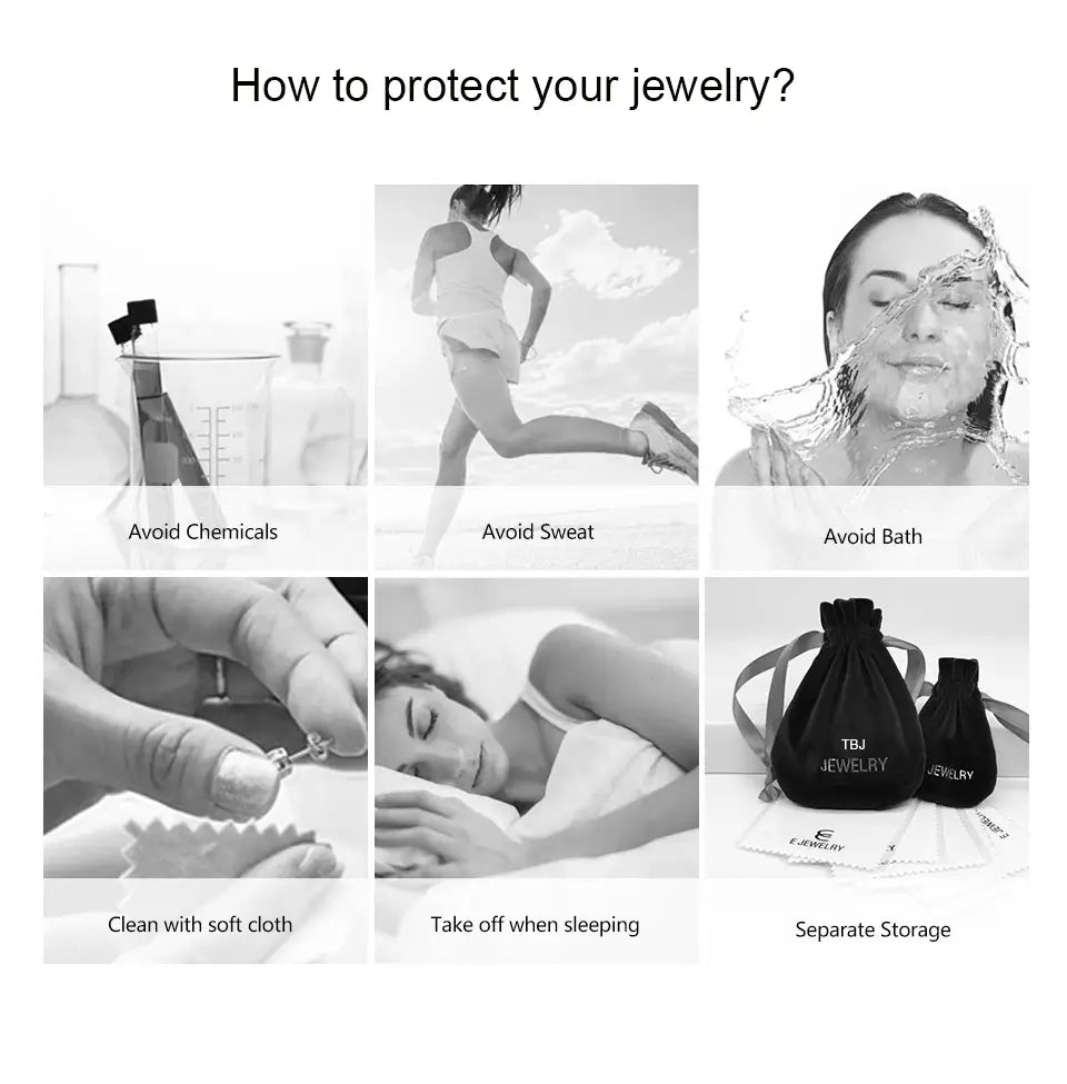 Bolsas de almacenamiento para joyería con cordón negro bordadas con joyería tbj en color blanco para el empaque de una pulsera tipo tenis de plata de ley con peridoto