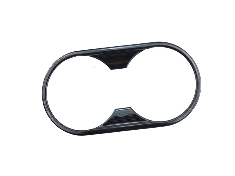 Schwarzes, hochglänzendes Dual-Becherhalter-Tablett mit schlankem, modernem Design für die Einfassung des Audi A4 B9 A5 Schalthebel-Wandhalters für den Becherhalter