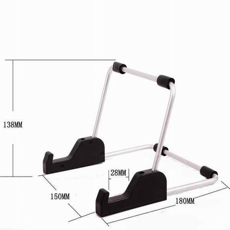 Silver and black foldable adjustable aluminum tablet holder stand with padded grips universal stand for tablets