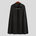 INCERUN 2023 Fashion Men Cloak Coats Solid Color One Button Lapel Cape Trench Streetwear Winter Faux Blends Overcoat Men Jackets
