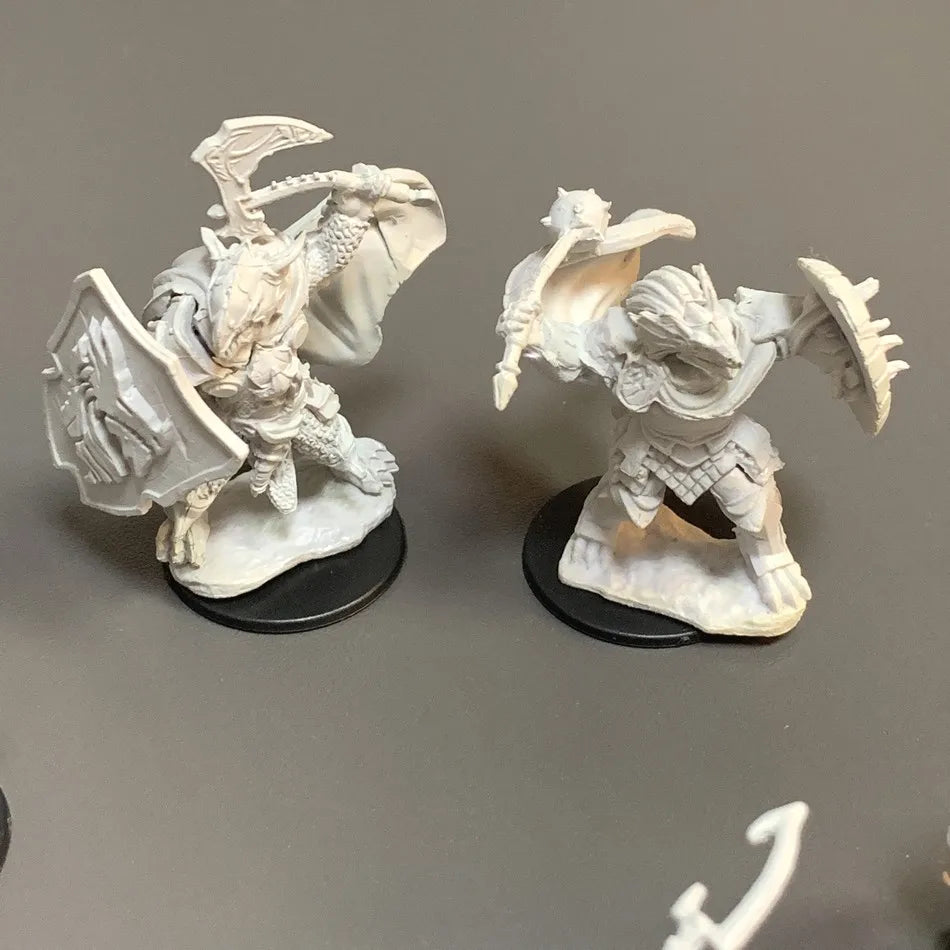 Lot Skeletons Dragonborn Fighter Orc Barbarian Paladin Dwarf Fighter Warlock Miniatures Nolzur's Miniatures Board Game Models