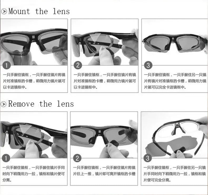 Lunettes de cyclisme sport noires avec une monture moderne et élégante et des verres gris foncé interchangeables, conçues pour l’utilisation en équipement sportif.