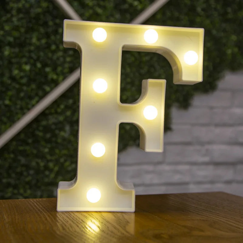 Luxury Alphabet Letter LED Lights Luminous Number Lamp  Battery Night Light for Home Wedding Birthday Christmas Party Decoration