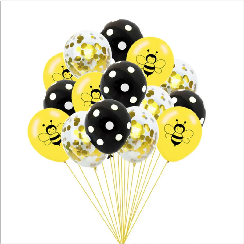 12 Inch Birthday Party Baby Shower Decoration Cartoon Bee Sequin Balloon Set