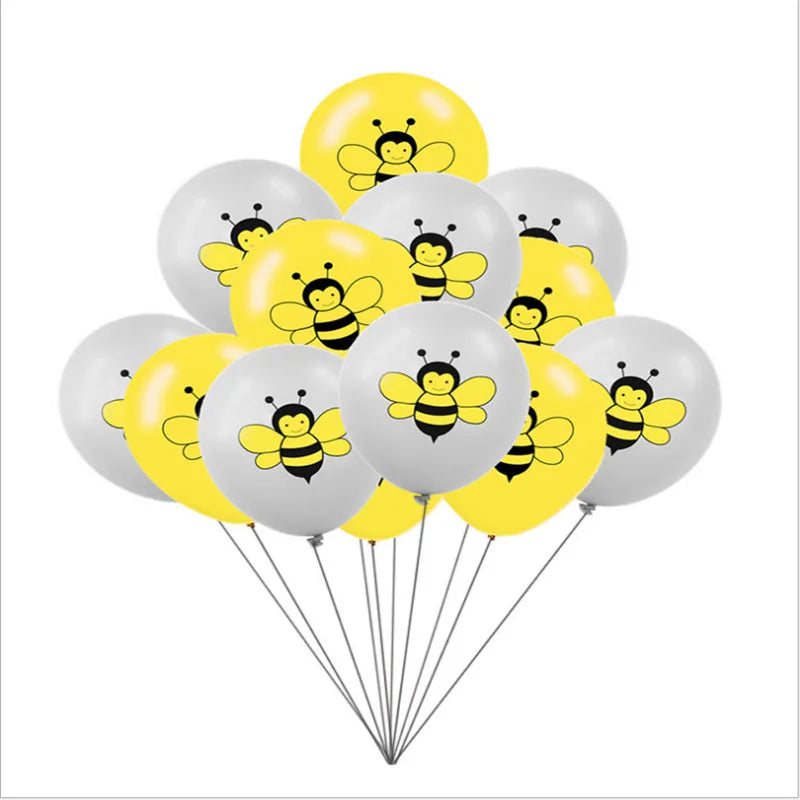 12 Inch Birthday Party Baby Shower Decoration Cartoon Bee Sequin Balloon Set