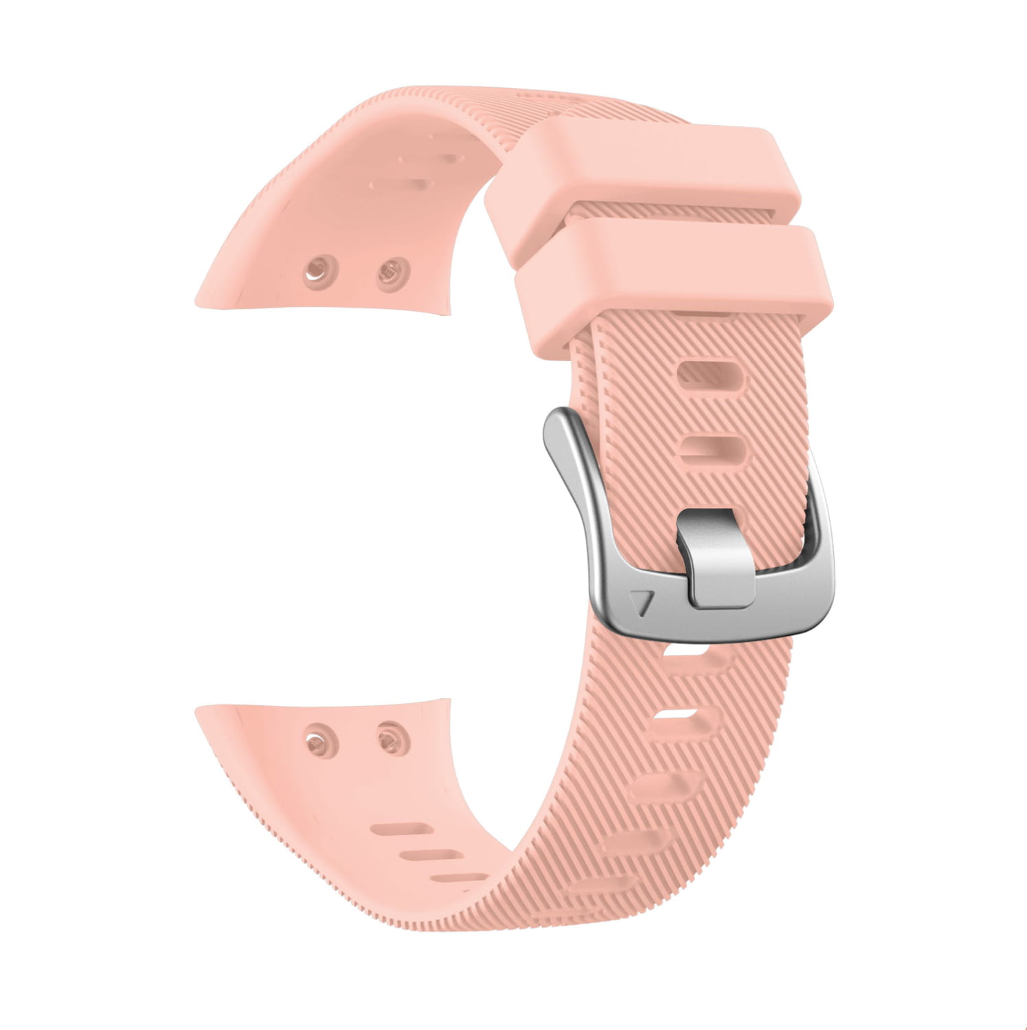 Correa de silicona rosa para Garmin Forerunner y Garmin Swim, con hebilla plateada de alta calidad.
