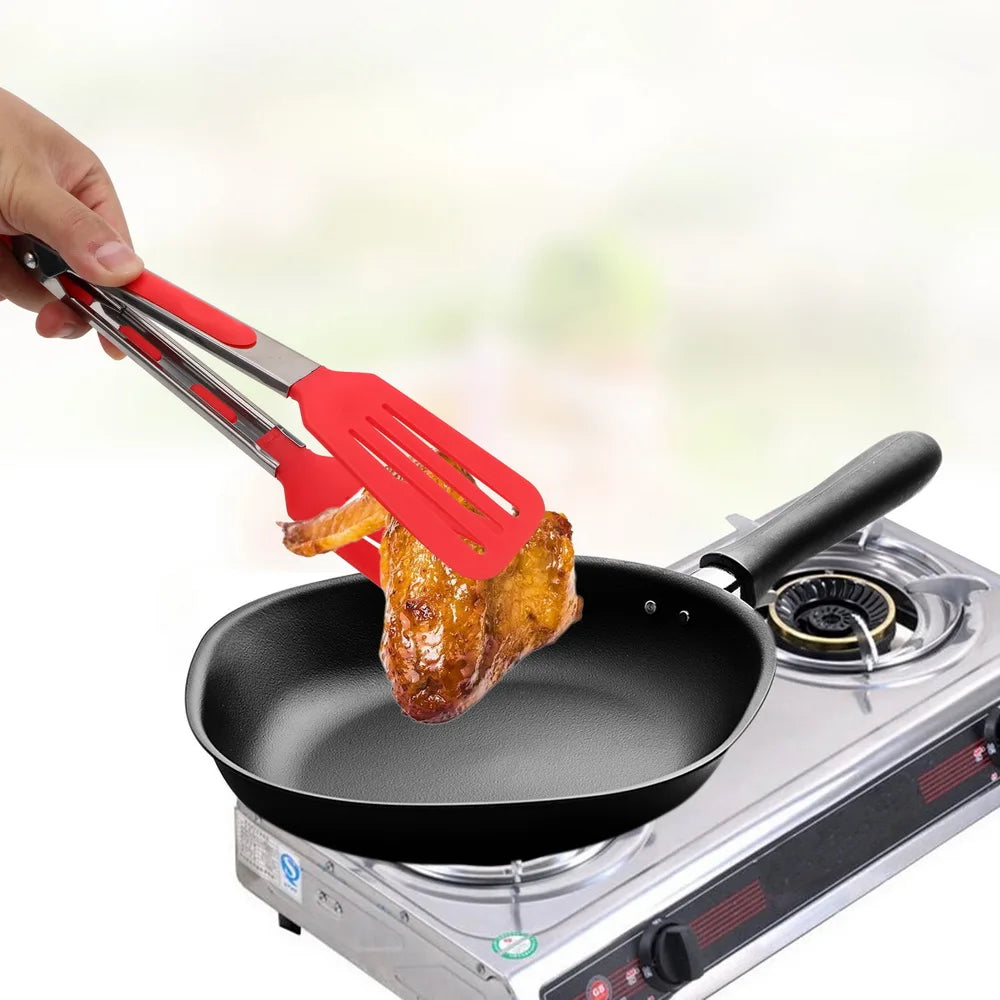 Kitchen Cooking Tools Non-Stick Kitchen Tongs Pizza Bread Steak Clip Stainless Steel Handle Utensil Salad Serving BBQ Tongs