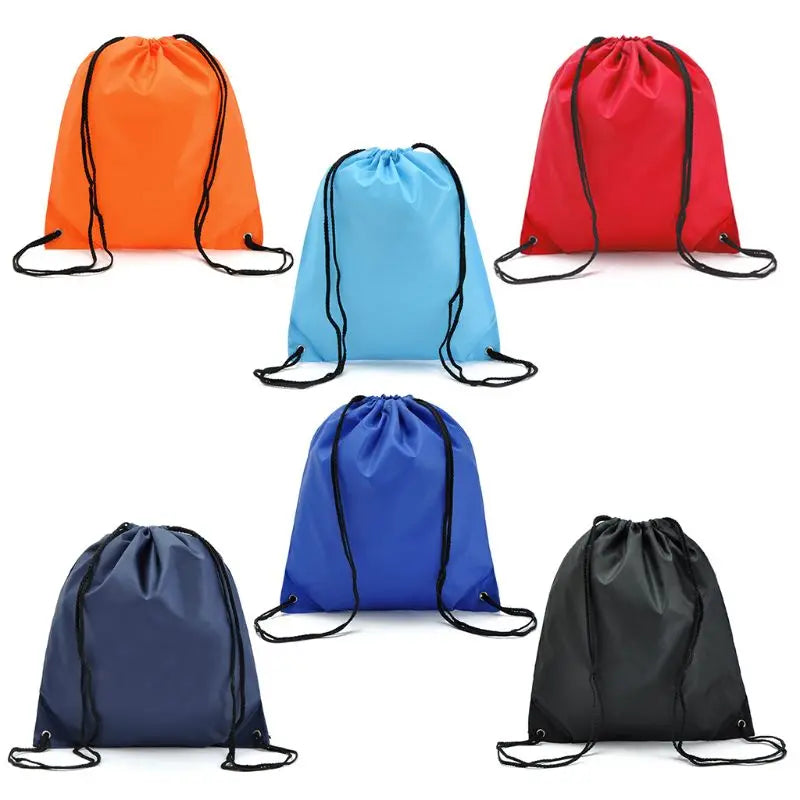 5 pcs Foldable Waterproof Gym Bag Fitness Backpack Drawstring Shop Pocket Hiking Camping Beach Swimming Men Women Sports Bags