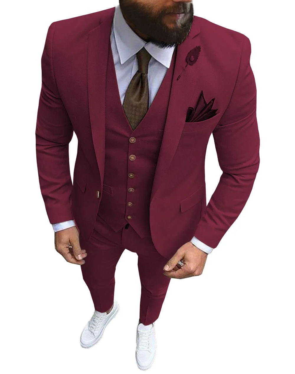 Men's Suits Prom Tuxedo Slim Fit 3 Piece Groom Wedding Suit For Men Custom Blazer Terno Masuclino 3 Pieces (jacket+vest+pant)