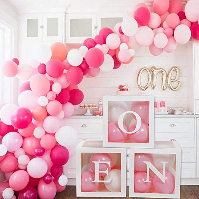 Baby Shower Box Transparent Letter Balloon Box Birthday Wedding Party Docoration Baby Shower Birthday Custom Name Letter Box