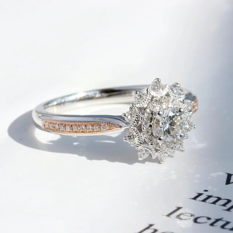 Natural 2 Carats Diamond Jewelry 925 Sterling Silver color Rings for Women Anillos De Wedding Bizuteria Pure Gemstone Rings