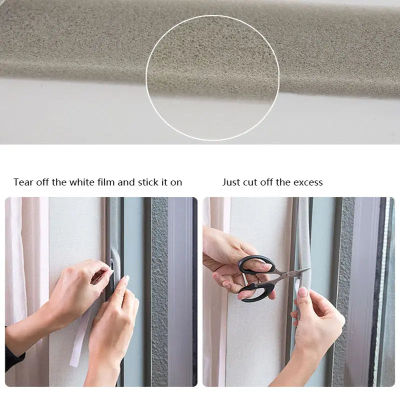 Bande d’étanchéité en silicone grise texturée pour porte, pour bande d’étanchéité en mousse pour portes et fenêtres, assurant une isolation efficace