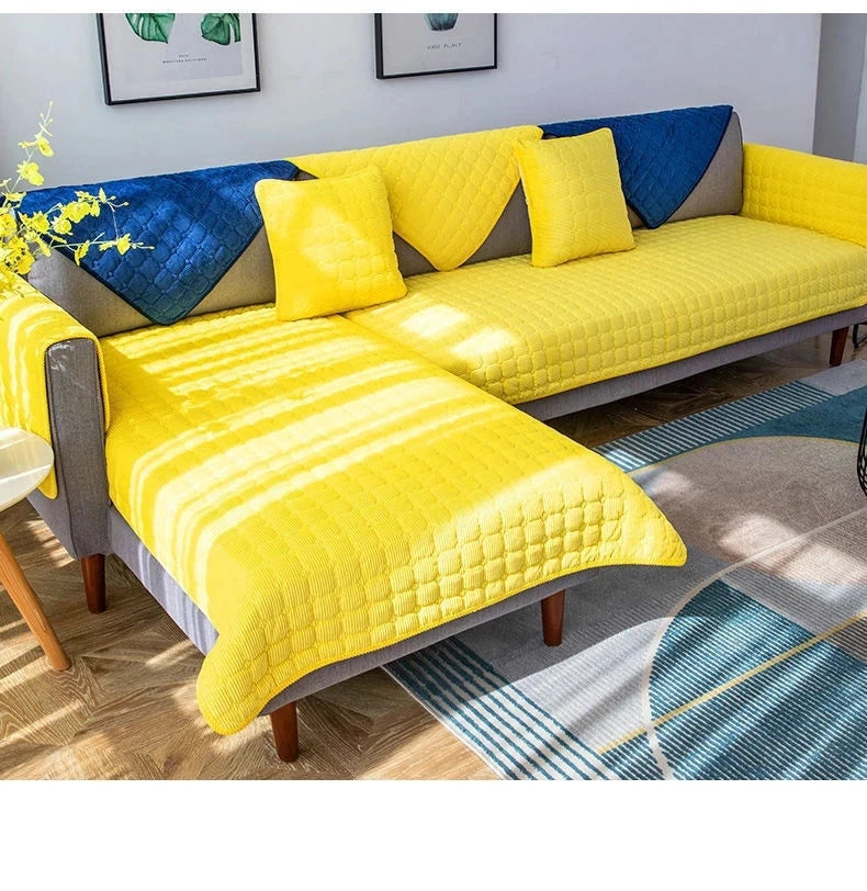 Corduroy Sofa Cushion Universal Thick Fabric Non-Slip Sofa Cover All-Inclusive Sofa Towel Seat Cushion Furniture Protection