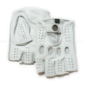 Men Motobiker Gloves Male Semi Finger Unlined Chic White Solid Color Fitness Guantes Curve Line Riding Gym Luva De Couro