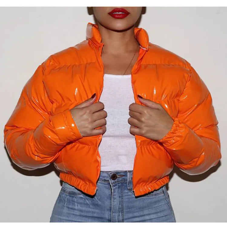 Winter Down Jacket Women 2025 White Color Cropped Puffer Jacket Parka Outwear Thick Bubble Coat Fashion Streetwear Plus Size
