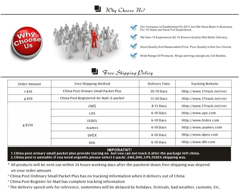 Red circular button with white text reading why choose us related to crystal fishbone gold necklace pendant jewelry.