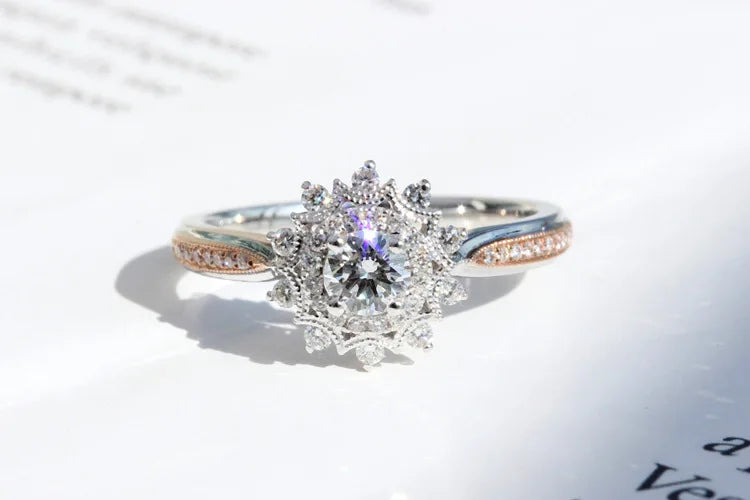 Natural 2 Carats Diamond Jewelry 925 Sterling Silver color Rings for Women Anillos De Wedding Bizuteria Pure Gemstone Rings