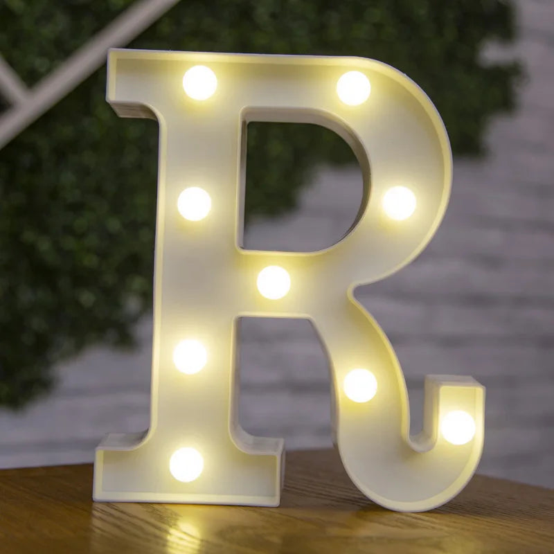 Luxury Alphabet Letter LED Lights Luminous Number Lamp  Battery Night Light for Home Wedding Birthday Christmas Party Decoration
