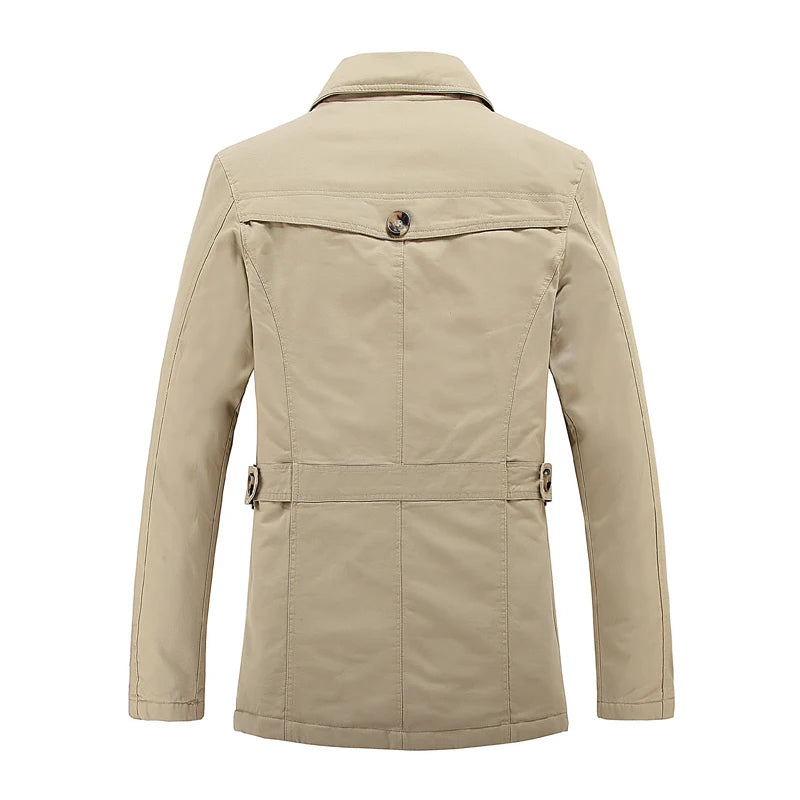 2026 New Winter Trench Men Jacket New Plus Velvet Thicken Coats High Quality Windbreaker Jackets Warm Male Clothes M -5XL