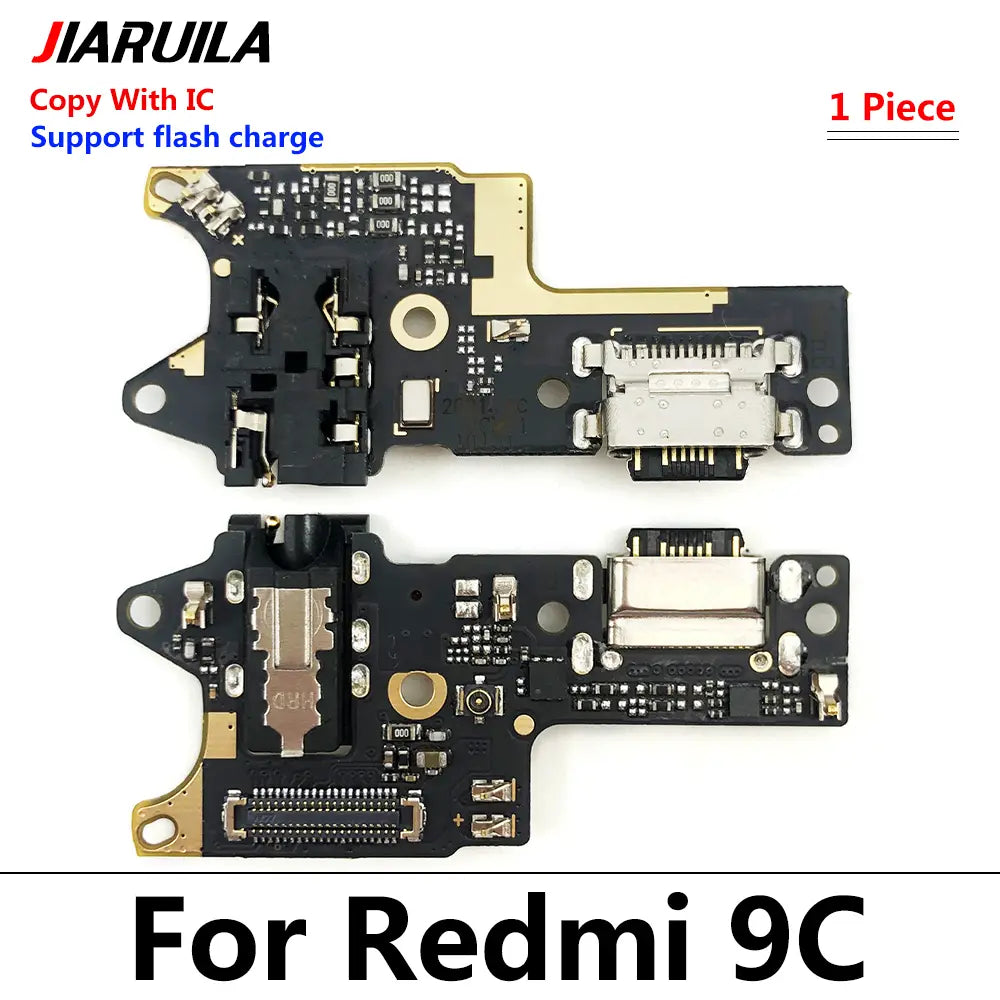 placa de circuito negra y dorada con puerto de carga usb-c, fabricada con cable flexible para la pieza de repuesto del teléfono Xiaomi Redmi 10c 10a 13c 14c, compatible con el envío por correo postal de China.