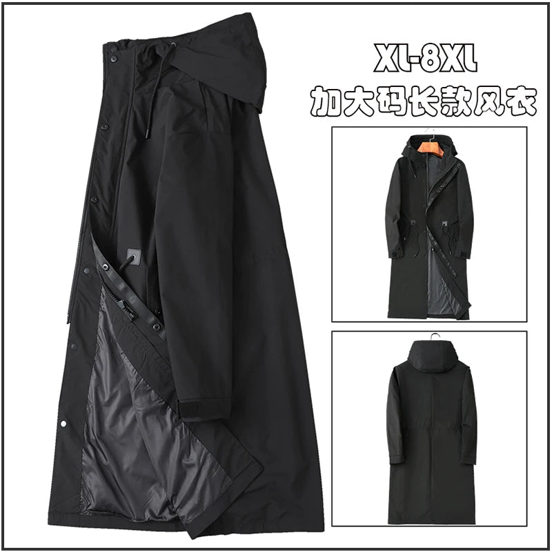 2026 new arrival long Style coat spring jackets men high quality trench coat men,autumn men's fashion casual windbreakers M-8XL