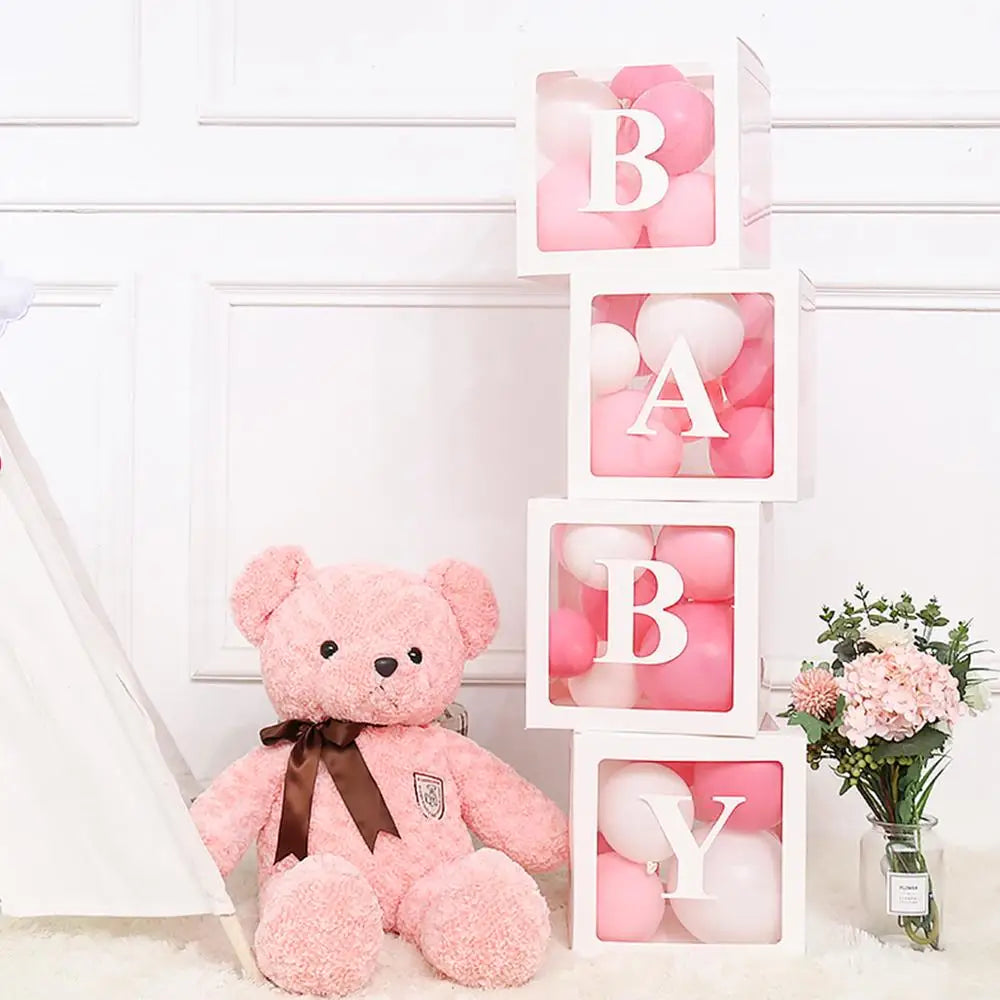 Baby Shower Box Transparent Letter Balloon Box Birthday Wedding Party Docoration Baby Shower Birthday Custom Name Letter Box
