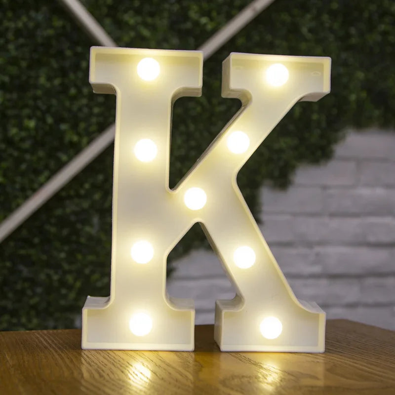 Luxury Alphabet Letter LED Lights Luminous Number Lamp  Battery Night Light for Home Wedding Birthday Christmas Party Decoration