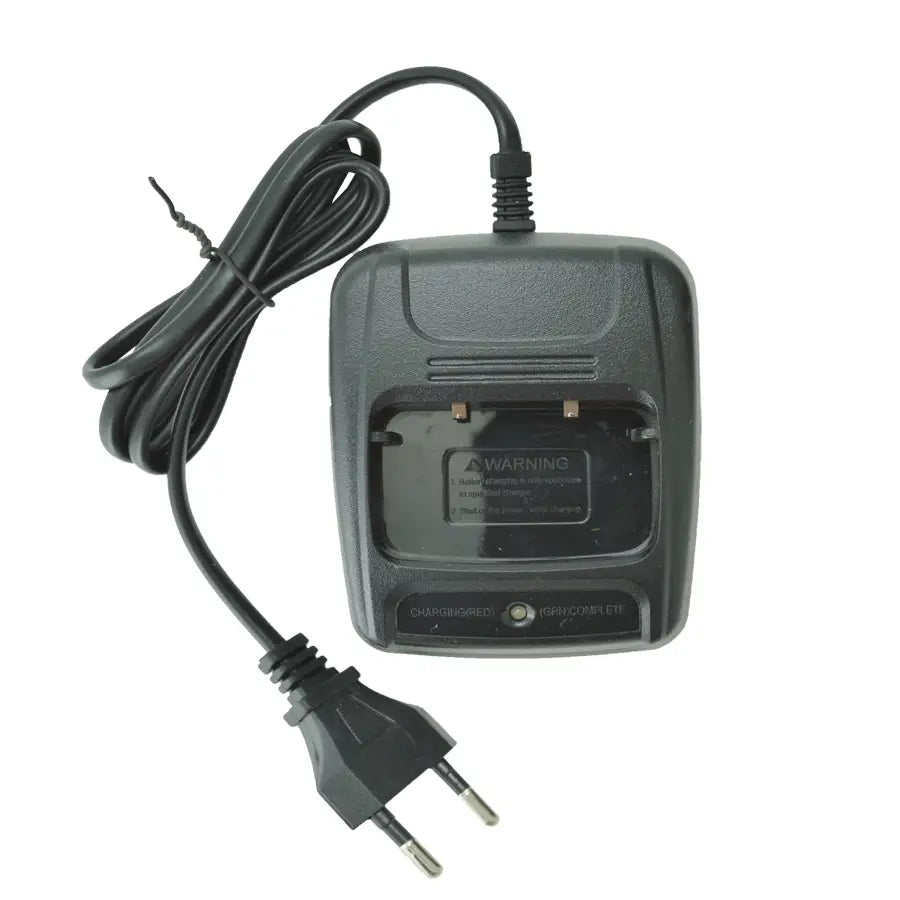 Cargador especial USB de plástico negro para walkie talkie Baofeng con cable de alimentación en espiral y enchufe de estilo europeo para uso especial de escritorio del cargador