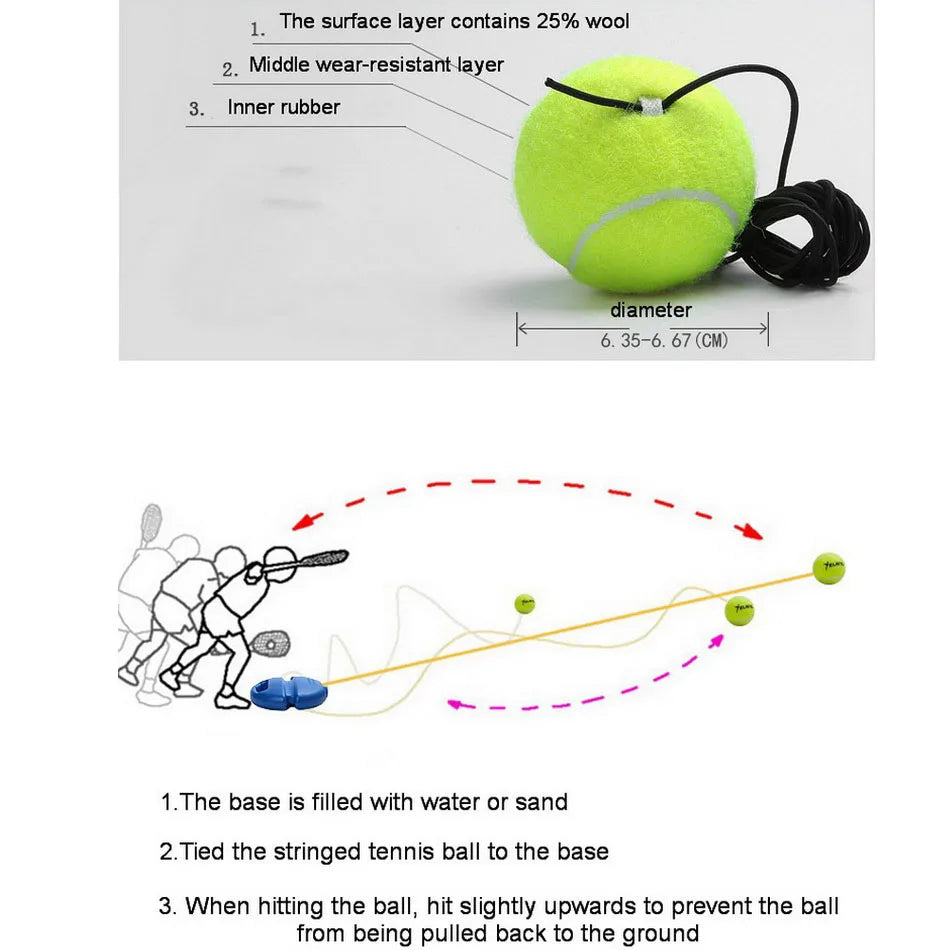 Solo Tennis Trainer Rebound Ball Exercise Tennis Training Machine Sparring Device Tool Accessories Tennis Practice Trainer