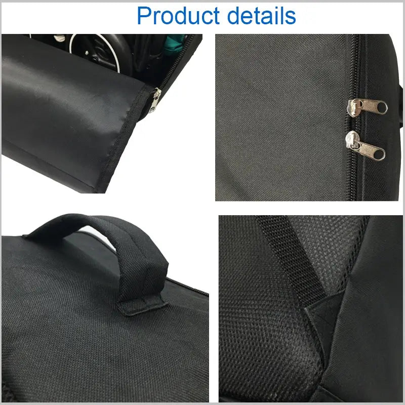 Sac à dos de voyage pour poussette en tissu noir pour cybex libelle gb pockit, avec tirettes de fermeture éclair renforcées et poignée robuste