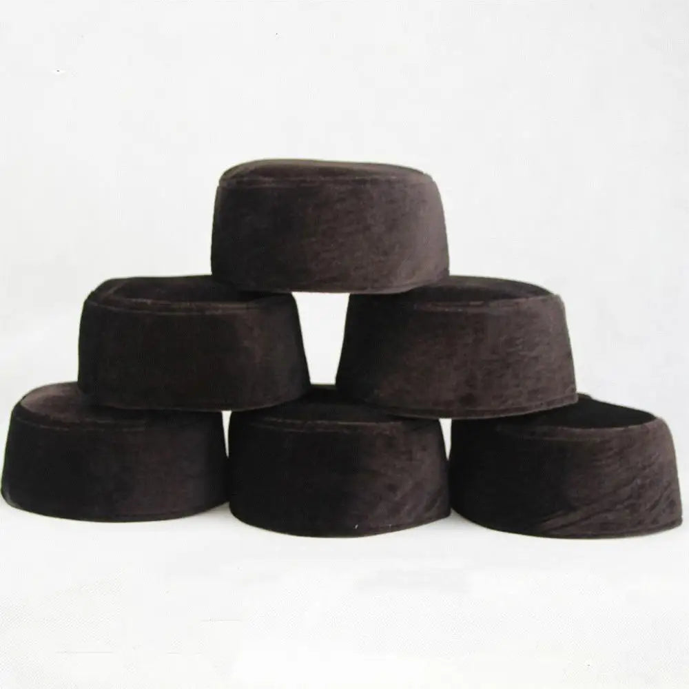 Muslim Men Hat Winter Warm Velvet Prayer Hats Islam Men's Headscarf Bonnet Islamic Hijab Caps Arabic Musulman Headwraps Cap