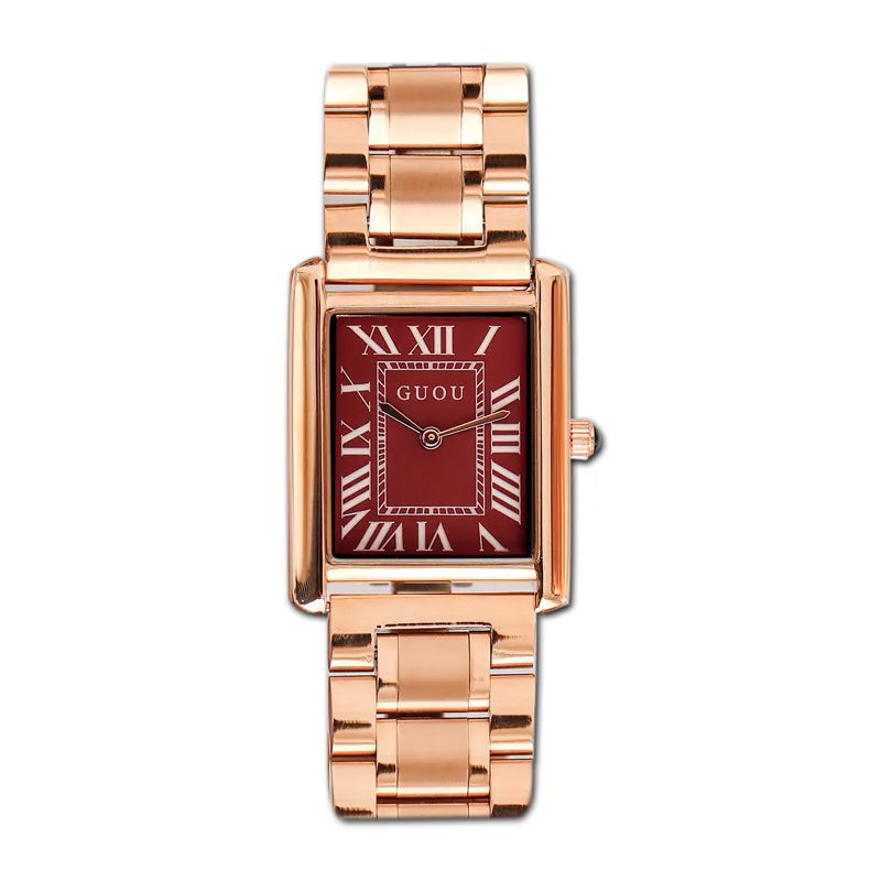 Fashion Guou Women Watches Top Brand Luxury Wristwatch Female Simple Clock Mesh Steel Lady Quartz-watch Montre Femme Relogio Fem