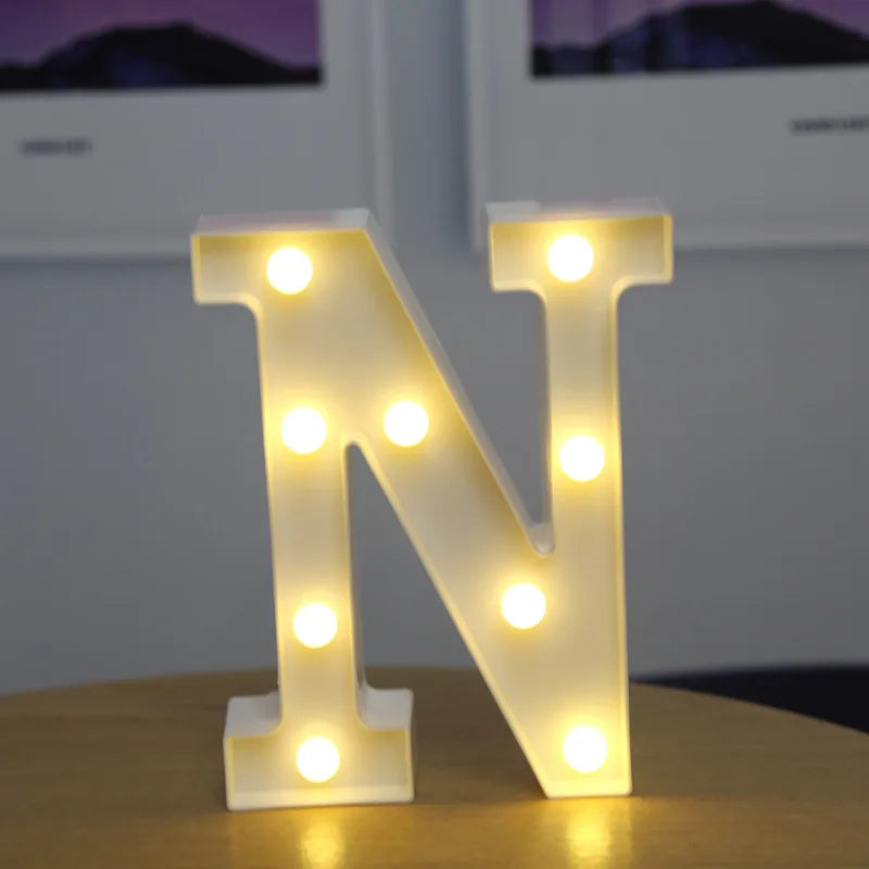 Luxury Alphabet Letter LED Lights Luminous Number Lamp  Battery Night Light for Home Wedding Birthday Christmas Party Decoration