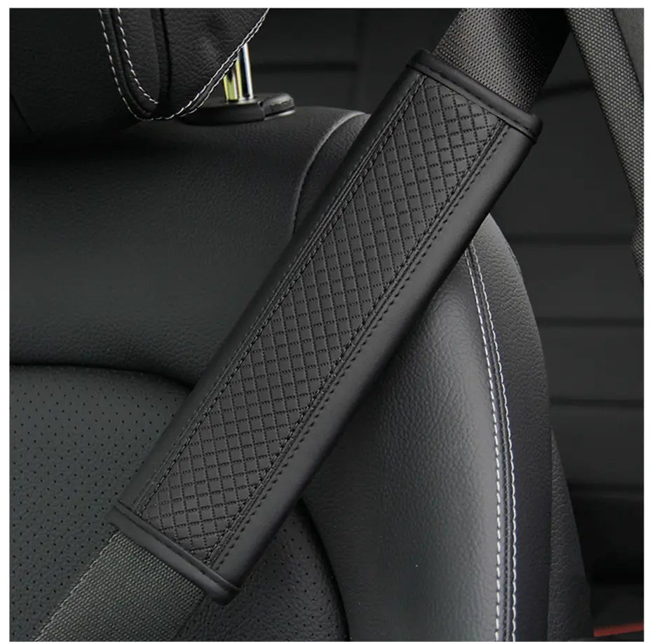 Car Accessories Seat Belt Pu Leather Safety Belt Shoulder Cover Breathable Protection Seat Belt Padding Pad Auto