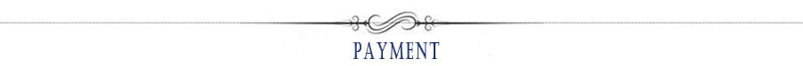 Payment label with an ornate decorative border in dark blue text on a white background for a women slim fit casual blazer notched collar jacket.