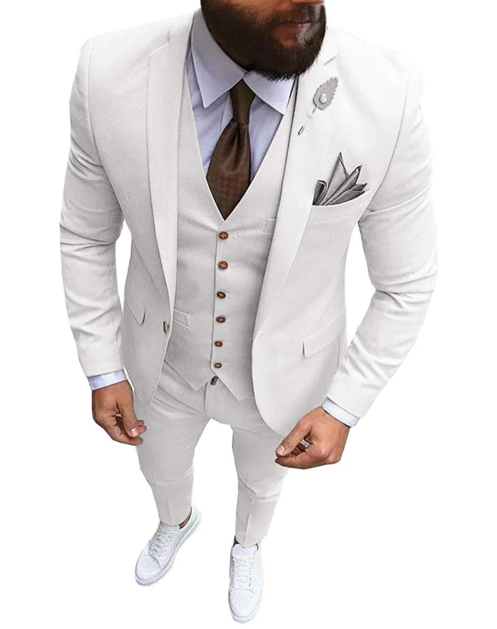 Men's Suits Prom Tuxedo Slim Fit 3 Piece Groom Wedding Suit For Men Custom Blazer Terno Masuclino 3 Pieces (jacket+vest+pant)