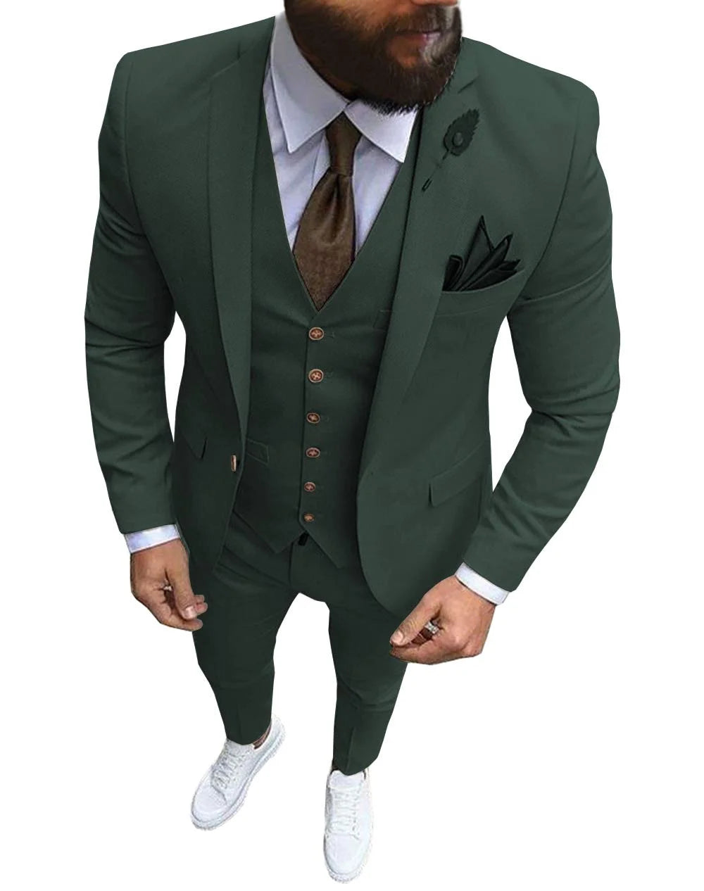 Men's Suits Prom Tuxedo Slim Fit 3 Piece Groom Wedding Suit For Men Custom Blazer Terno Masuclino 3 Pieces (jacket+vest+pant)