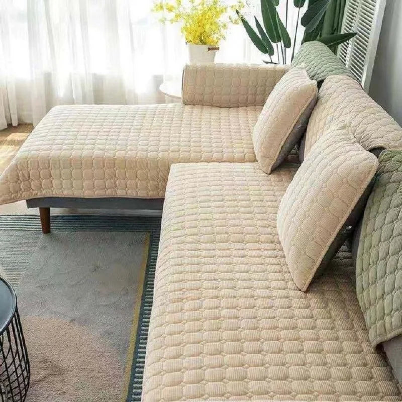 Corduroy Sofa Cushion Universal Thick Fabric Non-Slip Sofa Cover All-Inclusive Sofa Towel Seat Cushion Furniture Protection