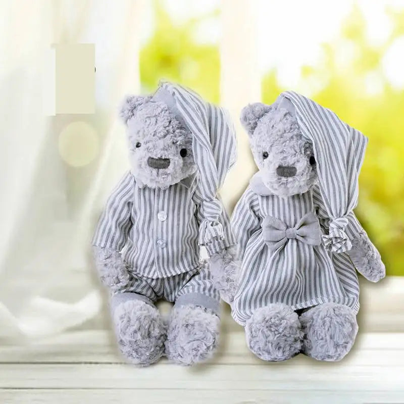 Soft Plush Bear Toys and Rabbit Toys Stuffed Animals Sleeping Mate and Comfort Dolls High Quality Kids Gift