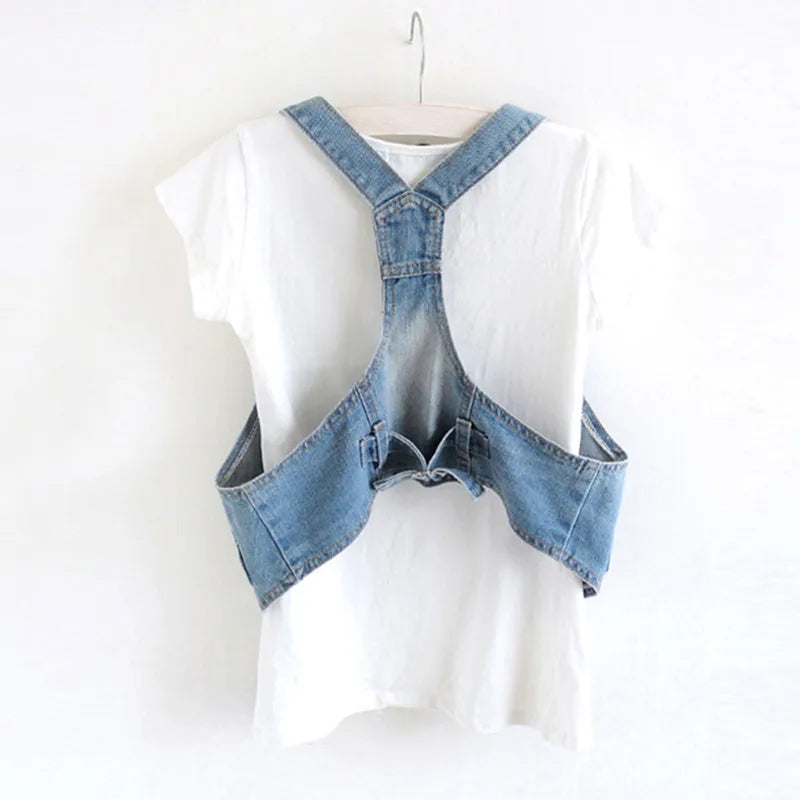 Women Vintage Vest Denim Jacket Cool Outerwear Slim Sleeveless  Casual Jeans Waistcoats Single-breasted Female Short Denim Tops